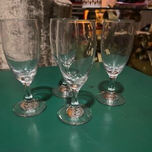 Vintage Water Goblets Ice Tea Glasses Libbey Premier Teardrop Clear 4 15oz